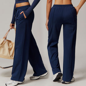 Pantalones de chándal de lujo para mujer Pantalones de algodón de ajuste suelto Aspecto urbano Pantalones de chándal de pierna recta para mujer - Product Image 5