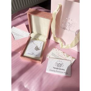 Scatola collana di velluto personalizzata stampata Harlofia rosa