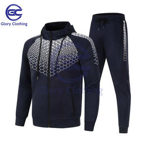 Chándal de diseño de logotipo personalizado de alta calidad 2024, suéter de lana con cremallera de Color sólido, chándales para exteriores, chándal en blanco para hombres - Product Image 2