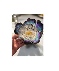 Tazón de servicio de resina único hecho a mano con acabado brillante, excelente opción para cocina de lujo, comedor o decoración de sala de estar - Product Image 3