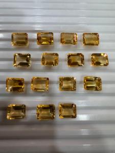 Piedras preciosas sueltas de 8x10 MM facetadas con forma de Esmeralda citrino natural de alta calidad - Product Image 6