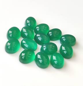 Cabochon ovale en onyx vert naturel 8x10mm-Onyx vert en vrac de qualité supérieure - Product Image 4