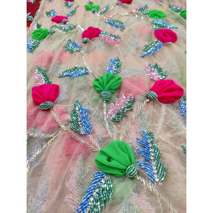 Proveedor al por mayor de telas de red con cuentas ecológicas, tricot no tejido bordado con cuentas para mujeres, para vestido de fiesta para niñas - Product Image 4