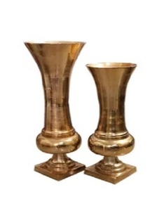 Vase à fleur en métal enduit de poudre blanche en forme de lune fait à la main pour la maison salon fleurs de jardin décoration Vase de sol pour l'Aïd - Product Image 2