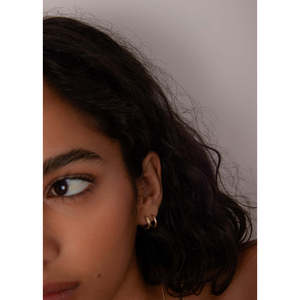 Classic Petite <b>Huggie</b> Hoop Earrings Stack 14k Gold Rhodium Plating Trendy Religious Featuring Moissanite Pearl Perfect Gift - Product Image 3