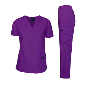 Uniformes Médicos de Hospital de Alta Calidad al por Mayor, Conjunto de Uniforme de Enfermería Cómodo de Algodón de Punto para Mujer de Talla Grande con Logotipo Personalizado - Product Image 3