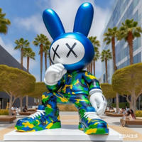 Sculpture en fibre de verre, statue de lapin, lapin, sculpture en fibre de verre pour projet