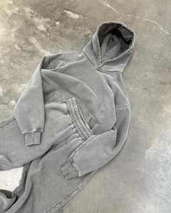 Conjunto Deportivo Unisex Vintage Gris Lavado con Logotipo Personalizado, Pantalones Deportivos de Felpa de Algodón Grueso, Marca Privada, Hecho en Pakistán - Product Image 1