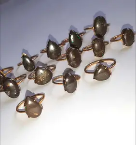 高品质925纯银珠宝戒指配梨巨石蛋白石黄金朱红色戒指男女通用珠宝