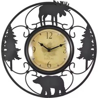 Horloge murale mécanique simple moderne en métal de luxe, étanche, pour hôtel, maison et salon