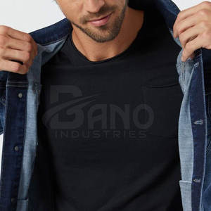 Chaqueta de Mezclilla para Hombre, Nueva, Moderna, de Invierno, 100% Algodón, Estilo Casual con Logotipo Frontal Único, para Venta en Línea - Product Image 4