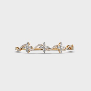 IGI Certified Pear Cut Lab Grown Diamond Floral Wave Diamond <b>Bracelet</b> in 14K Yellow / White / Rose Gold - Product Image 6