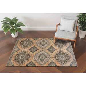 Tapis imprimé marron : Tapis bohème de luxe, cadeau de cuisine et de déménagement, tapis doux non tissé - Product Image 2