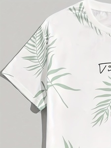 Men's Printed Summer Casual Short <b>Set</b> 100% Cotton Breathable Lightweight Beige Home Wear - Product Image 6