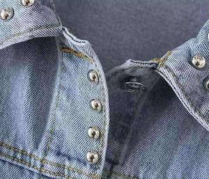 แจ็คเก็ตยีนส์ผู้หญิงคุณภาพสูง แฟชั่นล่าสุด ดีไซน์เรียบง่าย สไตล์ลำลอง แขนยาว - Product Image 3