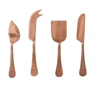 Ensemble à fromage en métal avec 4 pièces et couteau à beurre à manche en bois, ensemble de couverts de cuisine pour table - Product Image 6