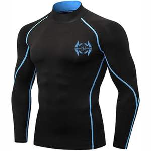 เสื้อรัดกล้ามแบบปรับแต่งได้สำหรับกีฬาแรชการ์ด MMA ชุดว่ายน้ำผู้ชาย ป้องกันรังสียูวี ระบายอากาศได้ดี แขนยาว ผ้าสแปนเด็กซ์/โพลีเอสเตอร์ 240 กรัม พิมพ์ลายดิจิทัล - Product Image 3