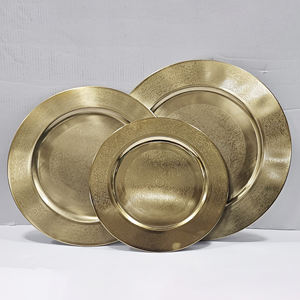 Juego de Vajilla de Hierro Moderno y Lujoso, Plato Bohemio Indio M para Fiestas, Dorado, Tres Platos, Utensilios de Cocina, Vajilla - Product Image 1