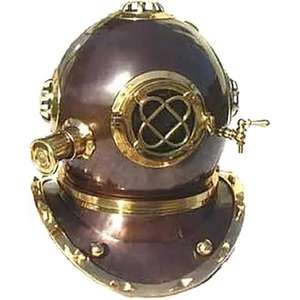 Casco DE BUCEO bajo el agua de metal con acabado de cobre náutico de latón con reloj integrado del exportador y fabricante indio - Product Image 5