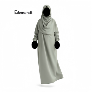 ชุดสวดมนต์อิสลามอะบายาทรงหลวมแบบเรียบง่ายเรียบง่ายระบายอากาศได้ดีทำจากโพลีเอสเตอร์ความยาวถึงพื้นออกแบบได้ตามต้องการ - Product Image 4