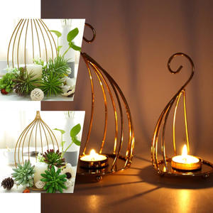 Bougeoir filaire personnalisé de haute qualité en métal doré Design de lanterne élégante pour la décoration intérieure Événements de Noël Mariages - Product Image 5