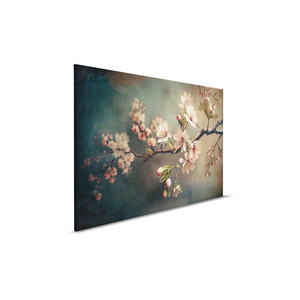 Được thực hiện tại Đức-trang trí nội thất vải hình ảnh hoa Anh Đào-bức tranh tường tường trong màu xám và màu hồng-hình ảnh vải trên khung cáng - Product Image 5