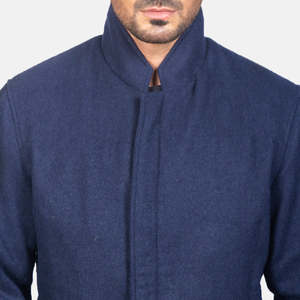 Chaqueta de Lana para Hombre Thomas, Azul, Estilo Casual de Invierno, Cuello Alto, Cierre de Cremallera Impermeable, Bordado Técnico, Tallas XS-XL - Product Image 6