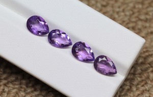 Piedra preciosa de amatista genuina, piedra de corte de pera facetada suelta, gemas de amatista preciosas bien pulidas para hacer joyas - Product Image 5