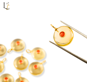 จี้เงินแท้ทรงกลมประดับด้วยพลอยเลมอนควอตซ์ธรรมชาติ ดีไซน์ทันสมัย เหมาะสำหรับทำเครื่องประดับ ราคาขายส่ง - Product Image 4