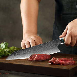 มีดเชฟมีดเหล็กดามัสกัสจับทำจากยางเรซินแบบมืออาชีพทำจากญี่ปุ่น - Product Image 4