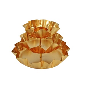 Brass Urli Bowl with Tealight <b>Candle</b> Holders for Diwali Festive Decoration Crafted from durable metal with a polished finished - Product Image 6