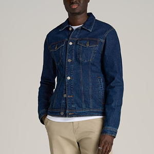 2025 veste en jean bleu personnalisée pour hommes toile de qualité supérieure tissu col montant Logo avant pour l'hiver - Product Image 4