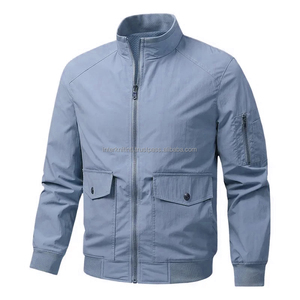 Casual <b>Men</b> Flight <b>Jacket</b> Washed Stand Collar Multi-Pocket Spring Autumn New Style Leisure Workwear <b>Jackets</b> - Product Image 4
