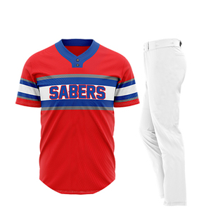 Conjunto de Uniforme de Béisbol Personalizado, Jersey de Dos Tonos, Pantalones Negros, Proveedor Mayorista, Conjunto de Jersey de Dos Botones de Alta Calidad al por Mayor - Product Image 3