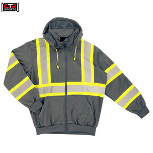 High Quality Factory Production Zip-Up Waterproof Construction Hoodie High Visibility with Reflective <b>Tape</b> Plus Size Wholesale - Product Image 3