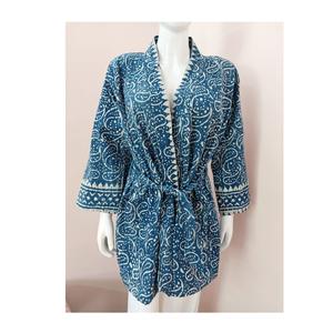 Estilo Vintage Chaquetas Kantha Imprimir Nueva Colección Albornoz de algodón puro Midi Longitud Cintura natural Vestidos casuales al por mayor - Product Image 1