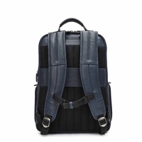 Sac à dos pour ordinateur portable en cuir véritable bleu de qualité supérieure, minimaliste, unisexe, de luxe, pour les voyages d'affaires, grande capacité, respirant, imperméable