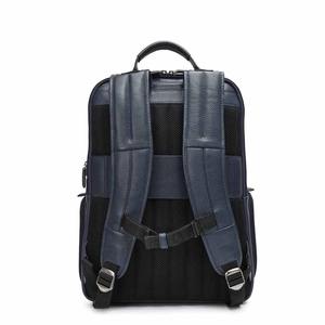 Sac à dos pour ordinateur portable en cuir véritable bleu de qualité supérieure pour hommes, sac à dos de voyage d'affaires de luxe, grande capacité, sac à dos de travail de bureau, sac à dos de jour, États-Unis - Product Image 5