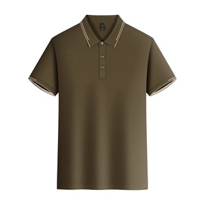 Polo Boutique para hombre, camiseta informal de Color sólido con solapa fina, camiseta transpirable Ice Sense, camiseta de manga corta para hombre - Product Image 1