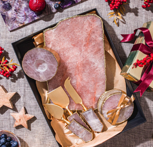 Plato de queso de ágata de cuarzo rosa con piedras preciosas Posavasos/bandeja/tableros de letreros de recuerdos personalizados - Product Image 3