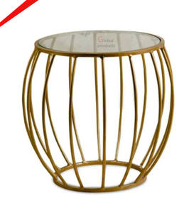 Increíble mesa de té con tapa de mármol redondeada con lado de pierna de metal para sala de estar - Product Image 4