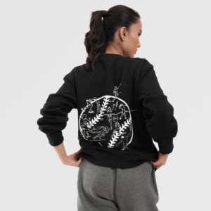 Sweat-shirt noir respirant en soie tricotée pour femme avec broderie technique, haute qualité, taille unique, idéal pour l'entraînement d'automne - Product Image 1