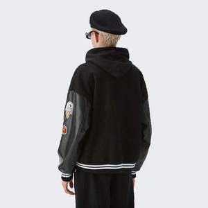 Moda verde Puffer Mens Patchwork chaqueta bordada béisbol Letterman Varsity Bomber chaquetas - Product Image 6