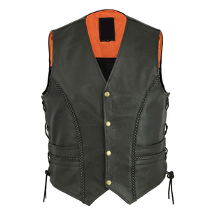 Gilet en cuir respirant pour homme, chaud pour l'hiver, fermeture éclair, haute qualité, séchage rapide, service OEM, style pub personnalisé - Product Image 1