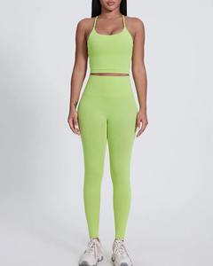 Femmes 2025 Leggings côtelés blanc nouveau vêtements de sport Fitness Leggins tenues pantalons de Yoga taille haute serré - Product Image 6