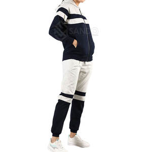 Ensemble de survêtement décontracté d'été pour femme, grande taille, avec logo personnalisé, pour usage extérieur, style tendance, durable, 100 % coton, ensemble 2 pièces longues - Product Image 2