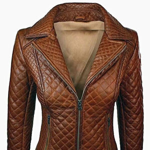 Veste à capuche unisexe en cuir véritable et toile avec doublure en fausse fourrure en coton, respirante, coupe-vent, design vintage élégant pour l'hiver - Product Image 1