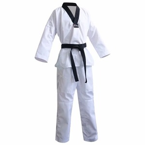 Nuevo uniforme Gi de manga larga TKD disfraces ropa blanca uniformes de Taekwondo WTF Karate Judo Dobok ropa niños adultos Unisex - Product Image 4