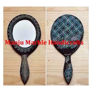 Miroir incrusté de vadrouille en bois massif pur fait à la main avec poignée en forme Nouveau design Couleur naturelle pour le style d'amour - Product Image 3