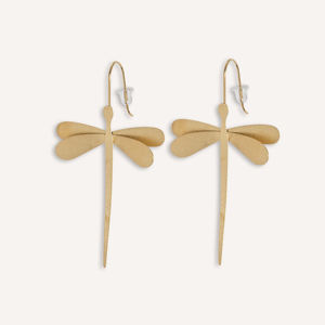 CUCOCUCA YXQ E246 Pendientes colgantes de libélula dorada de acero inoxidable chapado en oro para conjuntos de primavera/verano con envío en 48h a la UE - Product Image 2